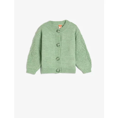 Koton Cardigan Knit Oversize Long Sleeves Round Neck With Buttons
