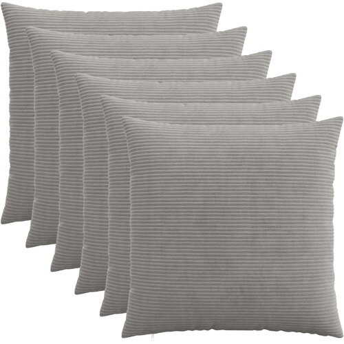  Presvlaka za jastuk 6 pcs HEERLEN Svjetlosiva 80 x 80 cm Kord Cene