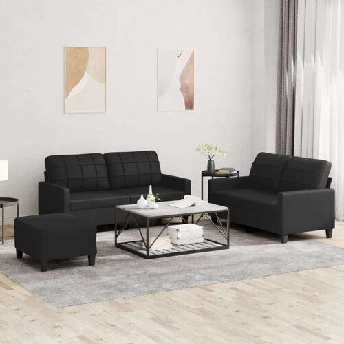 vidaXL 3-dijelni set sofa s jastucima crni od umjetne kože Cene