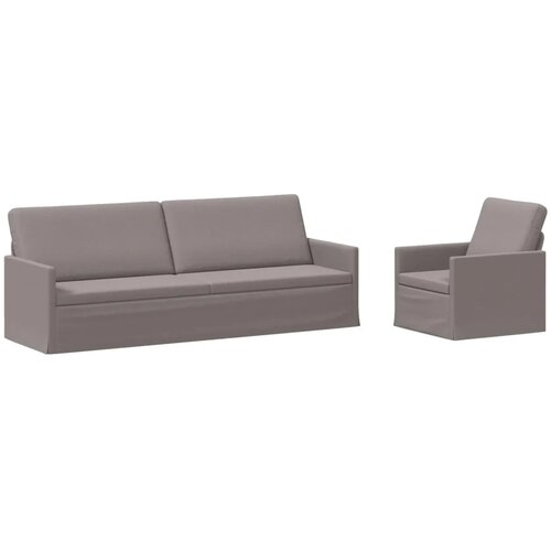  Set sofe 2 pcs Sivosmeđa Tkanina - Sivosmeđa 1-Sjedalo + 3-Sjedalo (210 cm) Slike