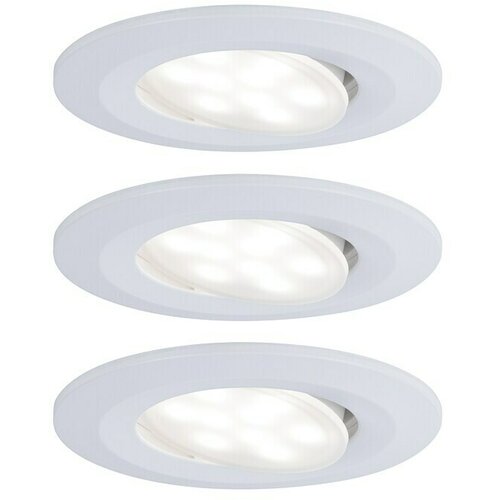 PAULMANN Ugradbena LED svjetiljka Calla (Neutralno bijelo, 3 Kom., IP65, Promjer: 90 mm, Bijela, Bijele boje) Slike
