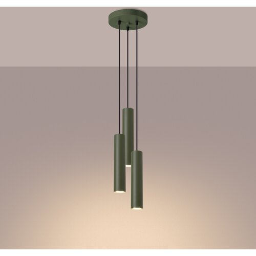 Sollux Lighting Sollux SL.1487 - Luster na sajli LAGOS 3xGU10/10W/230V zelena Slike