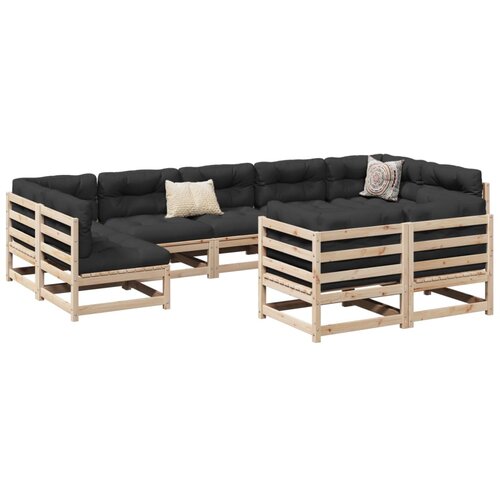 VidaXL 9-dijelni set vrtnih sofa od masivne borovine Slike