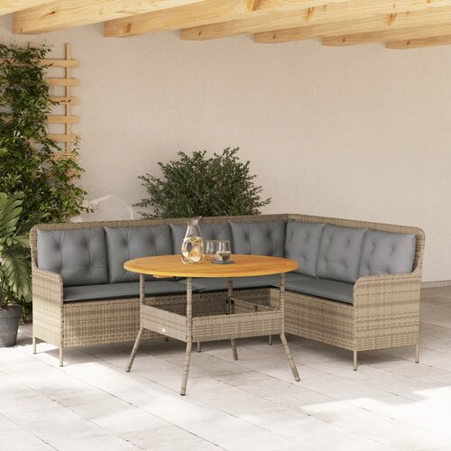 VidaXL 2-dijelni set vrtnih sofa od poliratana s jastucima bež Slike