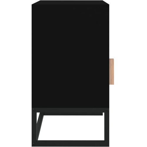  Noćni ormarići 2 kom crni 40 x 30 x 55,5 cm od drva i željeza Slike