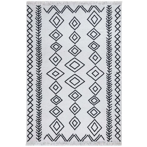 Oyo home bijelo-crni pamučni tepih Duo, 120 x 180 cm Slike