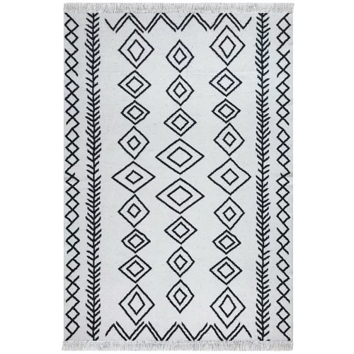 Oyo home bijelo-crni pamučni tepih Duo, 120 x 180 cm