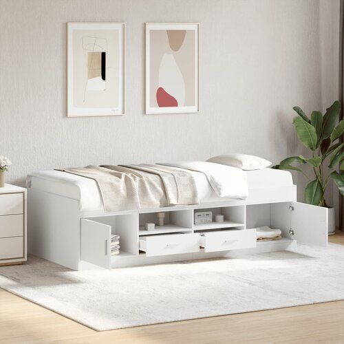 vidaXL Dnevni krevet s ladicama bijeli 90 x 200 cm konstruirano drvo Cijene