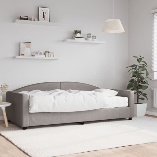 VidaXL Dnevna postelja z vzmetnico taupe 100x200 cm blago Slike