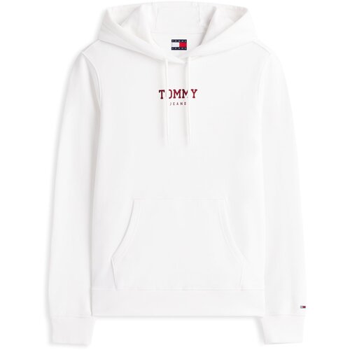 Tommy Jeans Sweater majica 'ESS' crvena / bijela Cene