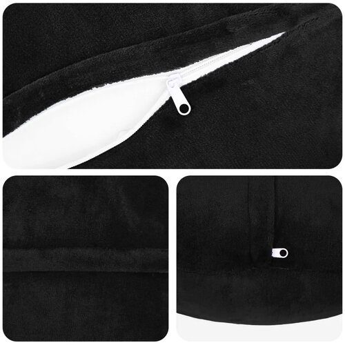  Presvlaka za jastuk 2 pcs HEERLEN Crna &amp;Oslash; 60 cm Flanel - Crna &amp;Oslash; 60 cm 2 Slike