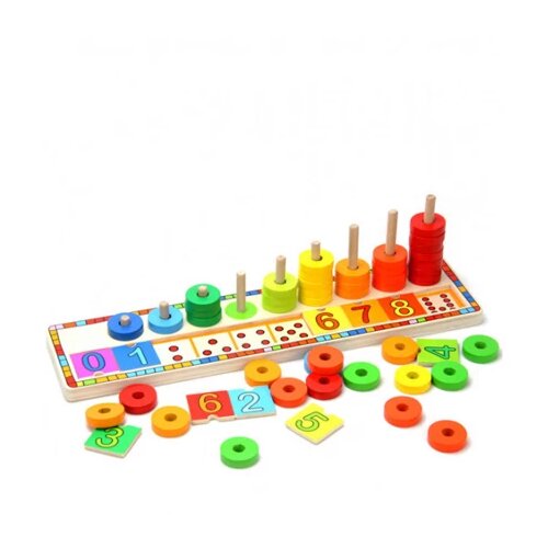 Top Bright drvena igračka Didaktički prstenovi-brojevi Slike