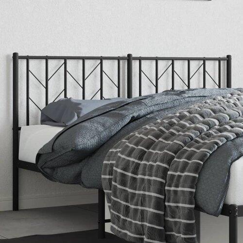 vidaXL Metalno uzglavlje crno 150 cm Cijene