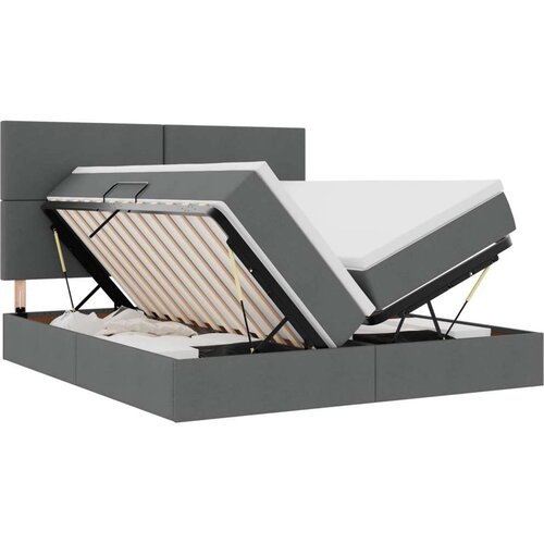  Krevet s od storage Tamno siva 180 x 200 cm Lažna koža Slike