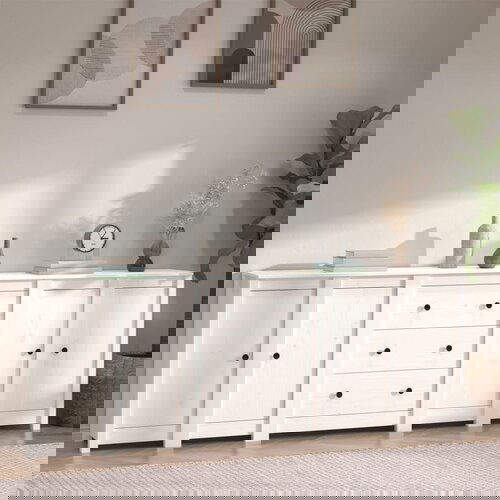 vidaXL Komoda bijela 230 x 35 x 80 cm od masivne borovine Cijene