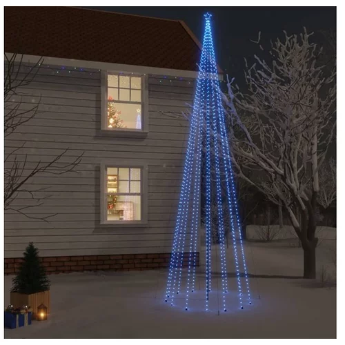  Božično drevo s konico 1134 modrih LED lučk 800 cm