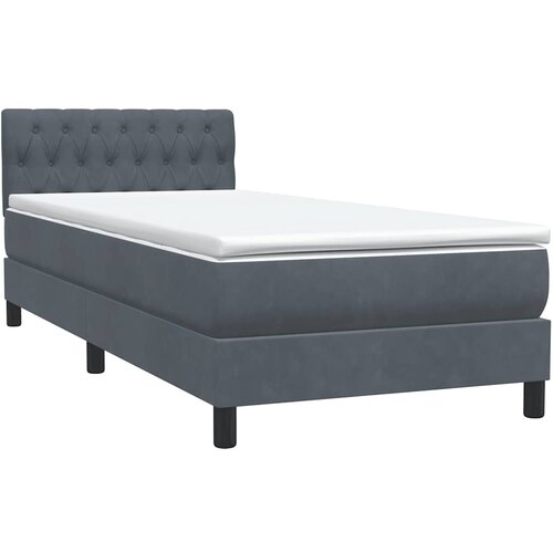 Box spring krevet s madracem tamnosivi 80 x 220 cm bar&amp;scaron;unasti Slike