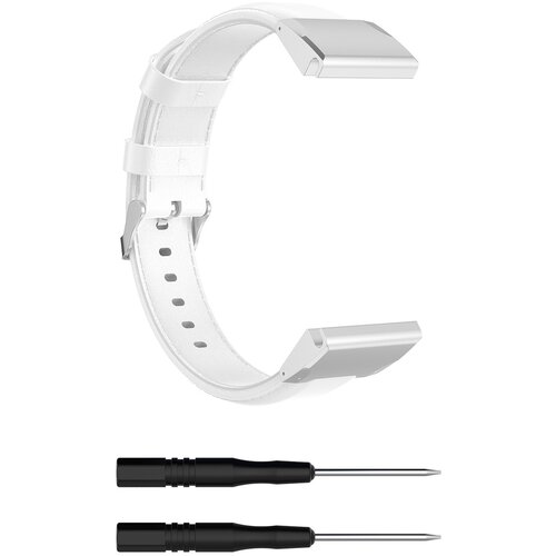 INF Usnjen pa&scaron;ček za uro (Fenix6/5/945/MARQ) White 26 mm, (21778634) Cene
