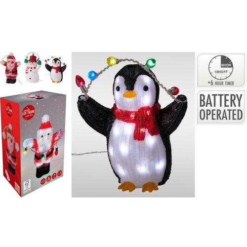  LED spolja&amp;scaron;nja božićna dekoracija 25xLED/2xAA 21 cm IP44 pingvin Slike