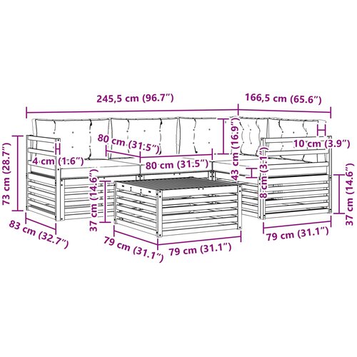  Set vanjskih sofa 6 pcs Slike