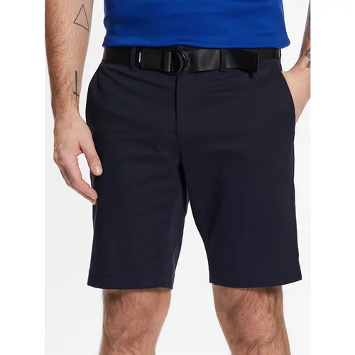Calvin Klein Kratke hlače iz tkanine Modern Twill K10K111788 Mornarsko modra Slim Fit