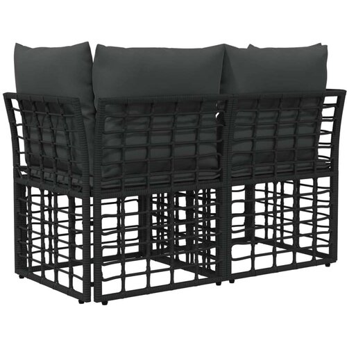  loveseat s jastukom 2 pcs Crna i tamno siva poliratan - Crna i tamno siva Ravni Slike
