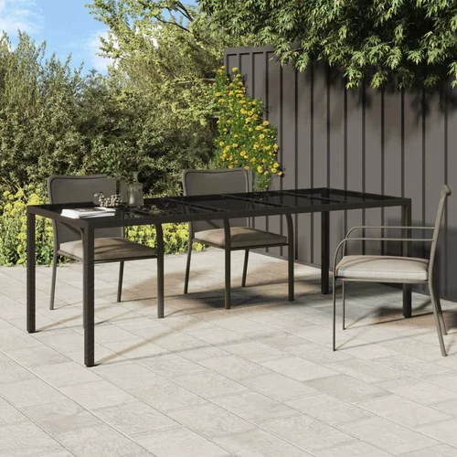  Vrtni stol smeđi 250x100x75 cm od kaljenog stakla i poliratana