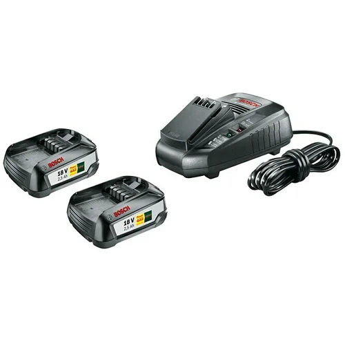 Bosch Power for All 18V Punjač i baterija Starter Set (18 V, Litij-ionska, 2,5 Ah, 2 baterije, 3 -dij.)