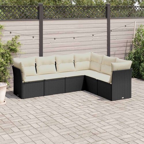  6-dijelni set vrtnih sofa s jastucima crni od poliratana Cijene