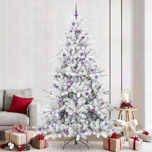 vidaXL Umjetno božićno drvce s nogom with LEDs s stalakom 240cm PVC Cijene