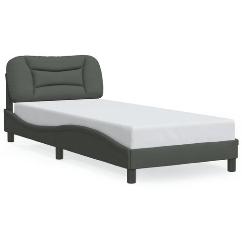 Maison Chic Posteljni okvir - Enojna postelja - Postelja za odrasle z LED brez vzmetnice temno siv 80x200 cm blago, (21697028) Slike