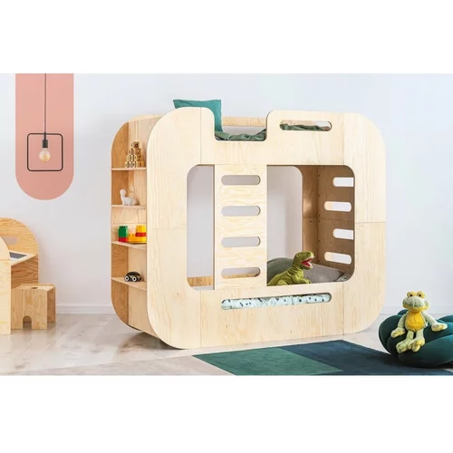 Adeko Pograd otroška postelja s prostorom za shranjevanje 90x200 cm v naravni barvi Mila DMP –
