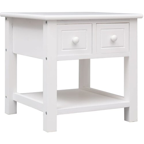 The Living Store Stranska mizica bela 40x40x40 cm les pavlovnije - Stranska Mizica, (21574204) Slike