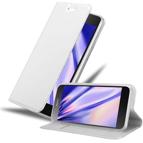 Cadorabo Ohi&scaron;je, združljivo z Sony Xperia Z5 PREMIUM v klasično srebrno - Za&scaron;čitni ovitek z magnetnim zapiranjem, stoječo funkcijo in režo za kartice, (20551665) Cene