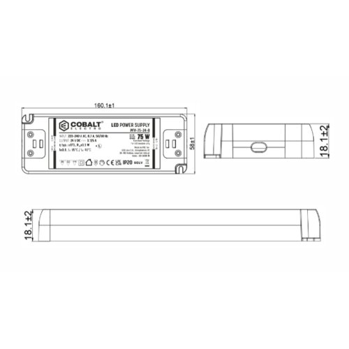 LED-LABS Cobalt napajalnik za Led trak 75W/24V/IP20 PFV-B Slike