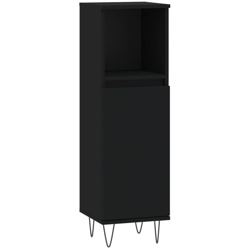Maison Chic Kopalniška omarica - Kopalniški kabinet črna 30x30x100 cm inženirski les, (21794943) Cene