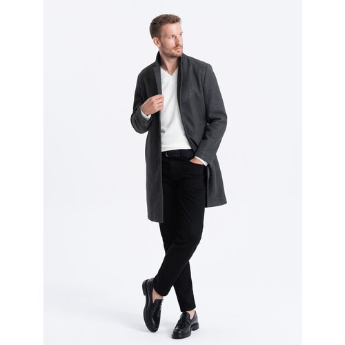 Ombre Men's lightweight single-breasted coat - graphite Cijene
