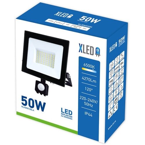 Xled 155432 50W LED reflektor sa PIR senzorom,ventil,6500K,4270Lm,AC220-240V M.No12002760-1-b Cene