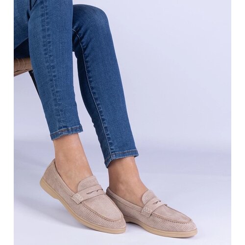 D/CEO marka niezdefiniowana Brown classic perforated loafers from eco-suede Presito Cijene