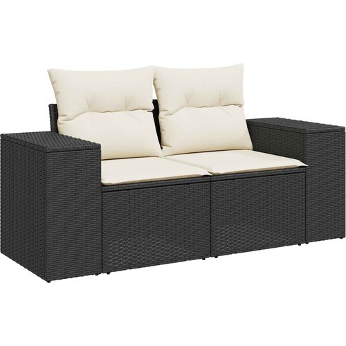  Set sofe 7 kom. Crna i krem-bijela 55 x 55 x 69 cm 255 x 255 x 85 cm Slike