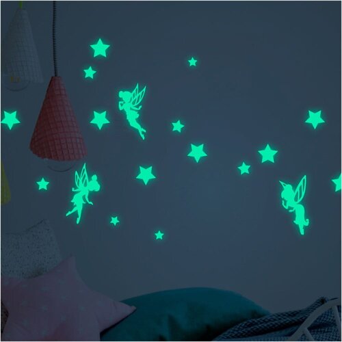 Ambiance Komplet otroških svetlečih stenskih nalepk Fairies and Stars Cene