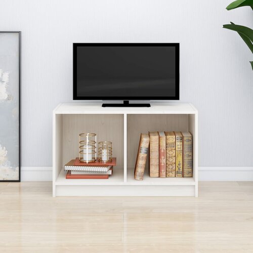VidaXL TV ormarić bijeli 70 x 33 x 42 cm od masivne borovine Slike
