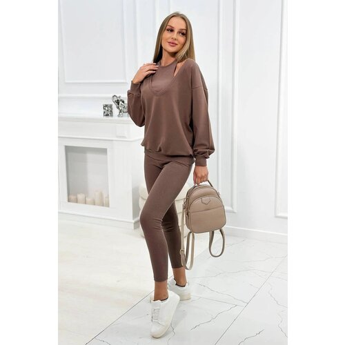Kesi 3-piece set sweatshirt + top + mocca leggings Cene
