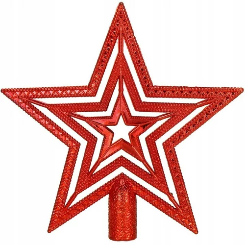 Family Christmas Zvezda za na božično jelko rdeča 10 cm