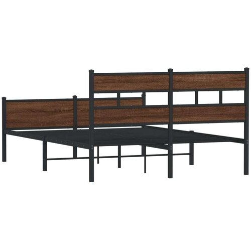 VidaXL okvir kreveta bez madraca smeđi hrast 140x190 cm izrađeno drvo Slike