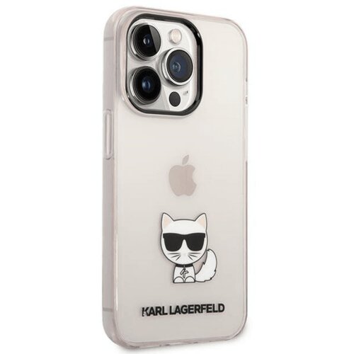 Karl Lagerfeld kLHCP14LCTTRI za&amp;scaron;čita ovitek za iphone 14 pro prozorno roza - choupette logo Slike