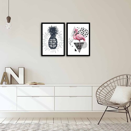 Wallity 2PSCT-04 Multicolor Decorative Framed MDF Painting (2 Pieces) Cene