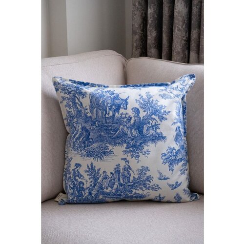WALLXPERT BST062 bluewhite cushion cover Cene