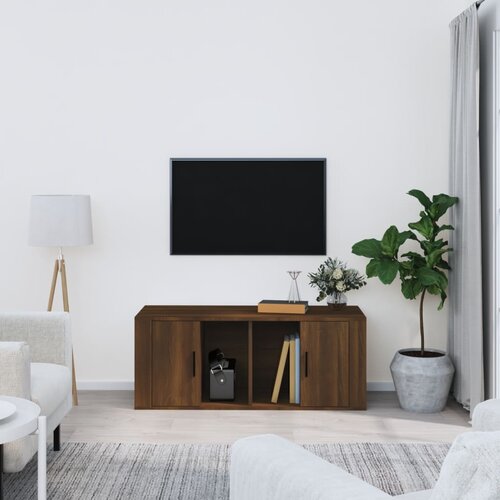 The Living Store TV omarica rjav hrast 100x35x40 cm inženirski les - TV Omarica, (21375466) Slike