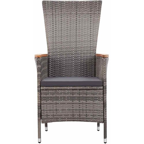  5-dijelni vrtni blagovaonski set s jastucima sivi Siva Dužina stola 140 cm Slike